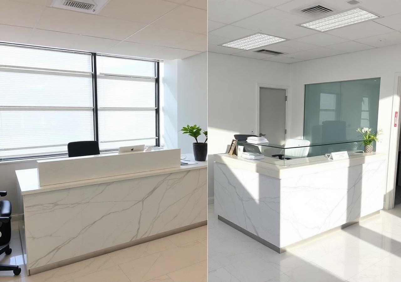Oficina impecable después del servicio profesional de limpieza