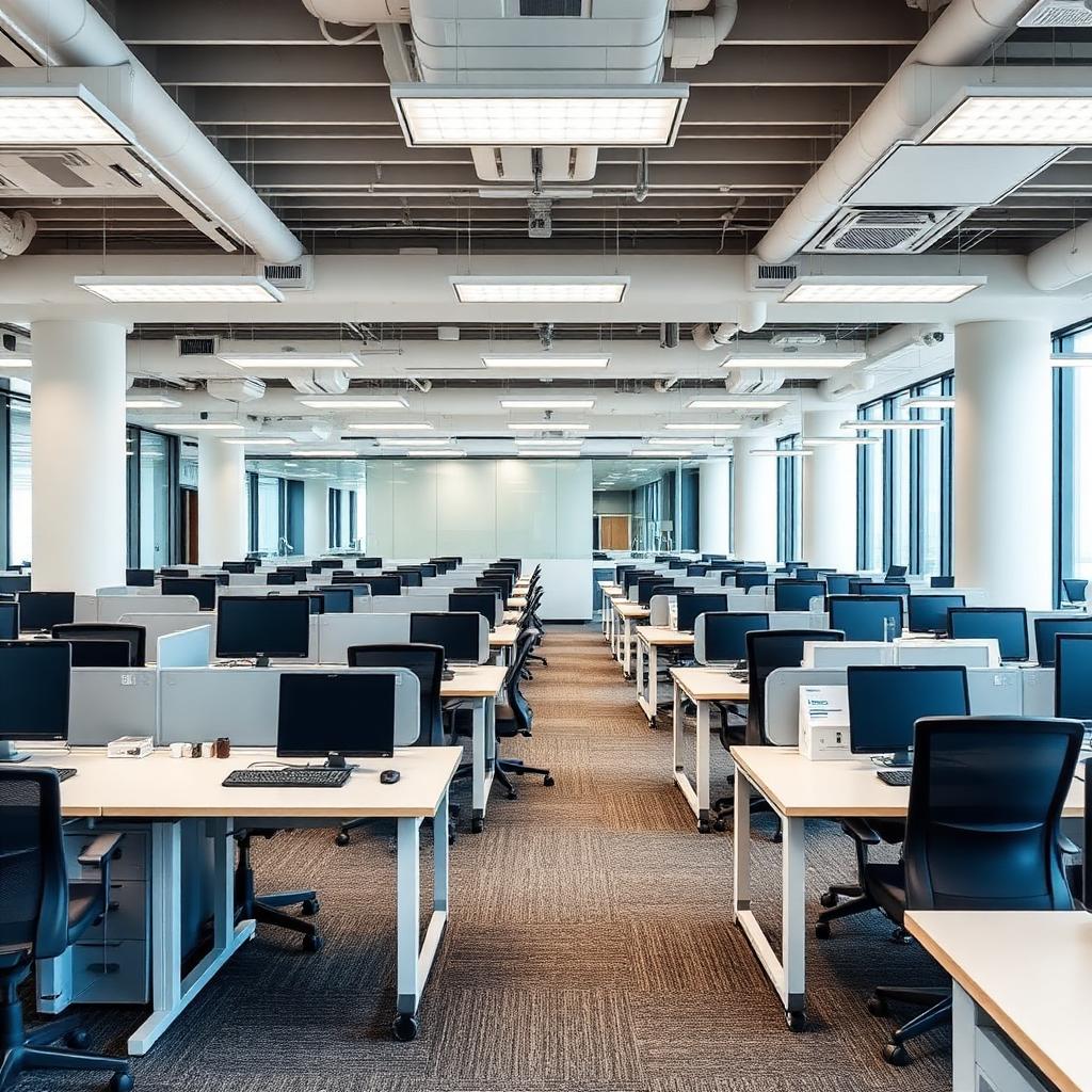 Oficina administrativa con limpieza de calidad
