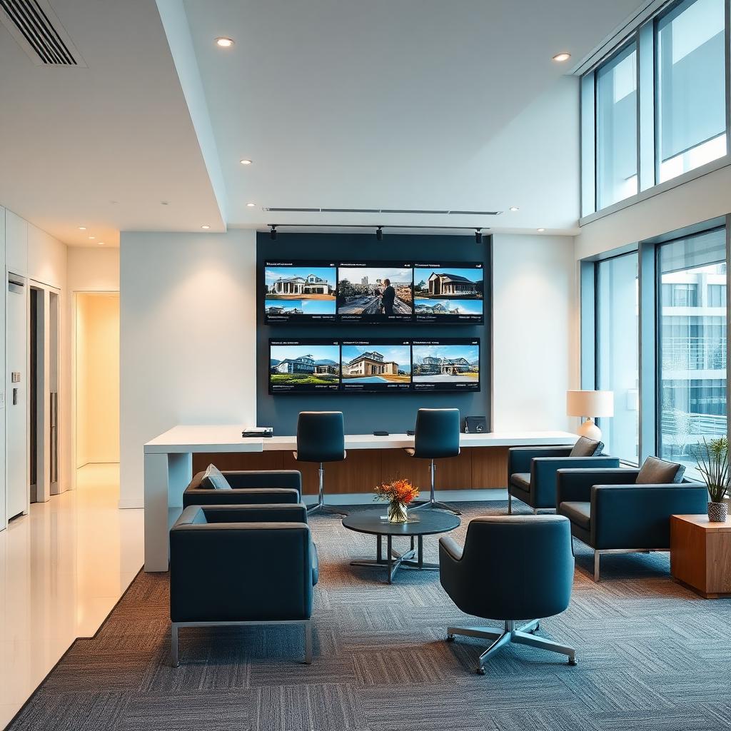 Oficina de inmobiliaria con limpieza profesional